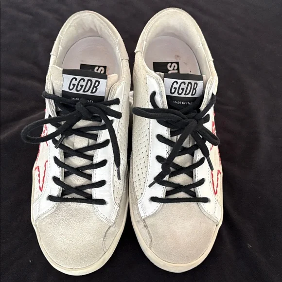 Golden Goose Stitched Red Heart / Star Superstar Size 35 - Picture 3 of 14